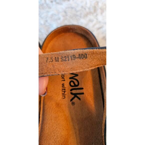 SoftWalk Sandy Slingback Flat Sandal Women Size 7.5M Navy Leather Comfort Within - Picture 5 of 5